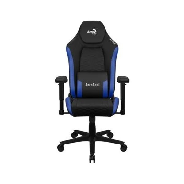 Silla Gaming Aerocool Crown Diseño Premium Cuero Sintetico Aeroweave Negra Con Detalles En Azul Repo