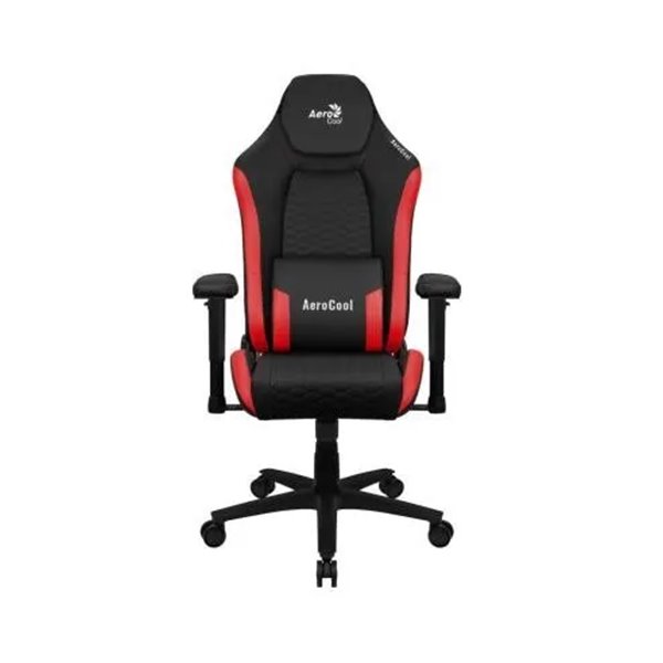 Silla Gaming Aerocool Crown Diseño Premium Cuero Sintetico Aeroweave Negra Con Detalles En Rojo Repo