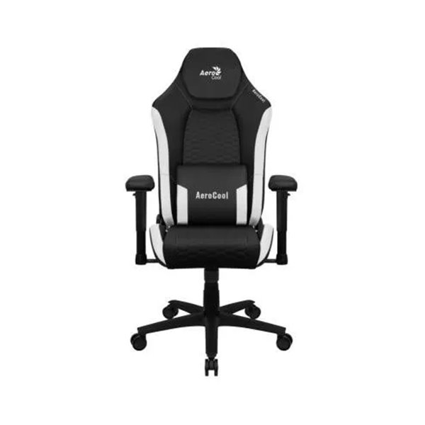 Silla Gaming Aerocool Crown Diseño Premium Cuero Sintetico Aeroweave Negra Con Detalles En Blanco Re