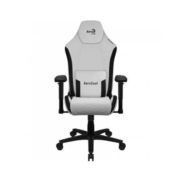 Silla Gaming Aerocool Crown Diseño Premium Cuero Sintetico Aeroweave Blanca Con Detalles En Negro Re