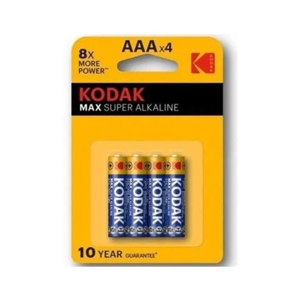 Pila Kodak Super Alcalina Max Lr03 Aaa Pack 4 (1150 Mah At 75 Ohms To 0.8 Volts) (ecotasas Incluidas)