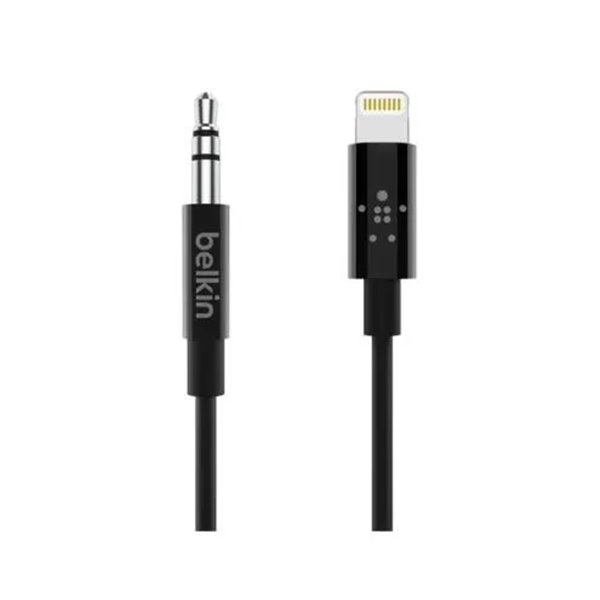 Cable De Audio Belkin Av10172bt06-blk De 3,5mm Con Conector Lightning 1,8m Color Negro