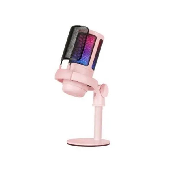 Micrófono De Estudio Profesional Mars Gaming Mmicsep Rosa Adc 196khz 24 Bits Usb-a/usb-c Iluminacion