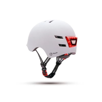 Casco Youin Homologado Color Blanco Talla M Con Led Frontal Y