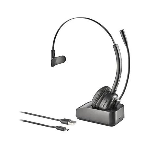 Headset Bluetooth Ngs Buzz Blab Con Micrófono Omnidireccional Multidispositivo Y Base De Carga/ 16 Hrs Batería Color Negro