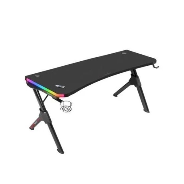 Mesa Mars Gaming Mgd Rgb 140 Black Chasis De Acero Tablero 140x60cm Altura 75cm Alfombrilla Nanotextil Con Guias Y Soportes