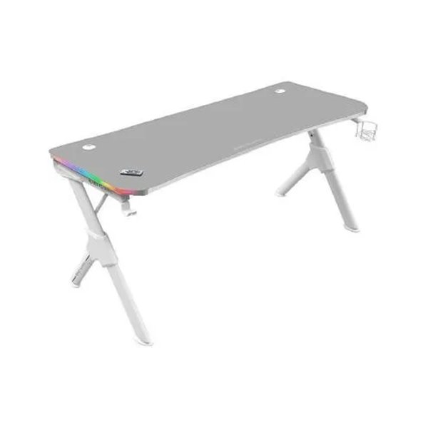 Mesa Mars Gaming Mgd Rgb 140 White Chasis De Acero Tablero 140x60cm Altura 75cm Alfombrilla Nanotextil Con Guias Y Soportes