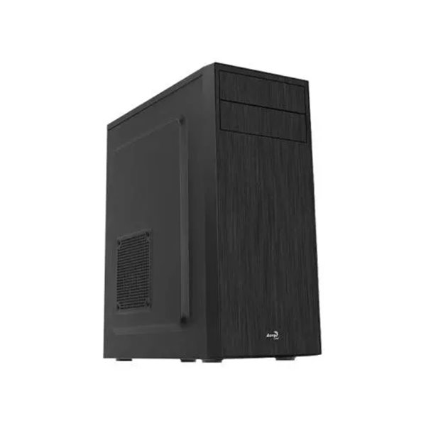 Caja Atx Semitorre Aerocool Cs1103 Frontal Con Diseño De Aluminio Cepillado Con 2 Bahia De 5.1/4 Inc