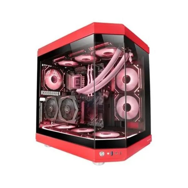 Caja Atx Semitorre Gaming Mars Gaming Mc3t Color Rojo Vista Panoramica 3 Paneles De Cristal Templado