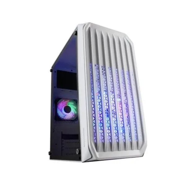 Caja Microatx Gaming Mars Gaming Mc-s2 White Frontal Con Ventilador Frgb Ventana Lateral Sin Fuente De Alimentacion