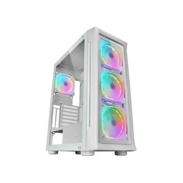 Caja E-atx Torre Gaming Mars Gaming Mc-neo White Premium 4 Ventiladores Argb Frontal Y Lateral De Cr