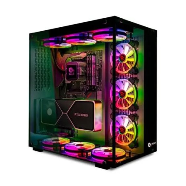 Caja Atx Semitorre Gaming Talius Cronos Black Rgb Cristal Templado Usb 3.0