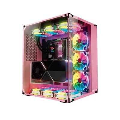 Caja Atx Semitorre Gaming Talius Cronos Orchid Rgb Cristal