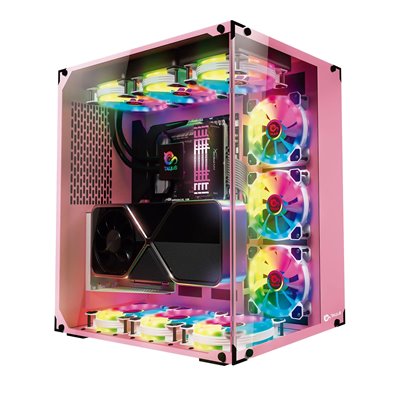 Caja Atx Semitorre Gaming Talius Cronos Orchid Rgb Cristal