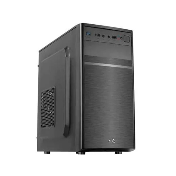 Caja Microatx Aerocool Cs-103 Frontal Con Diseño De Aluminio Cepillado Con 1 Bahia De 5.1/4 Incluye