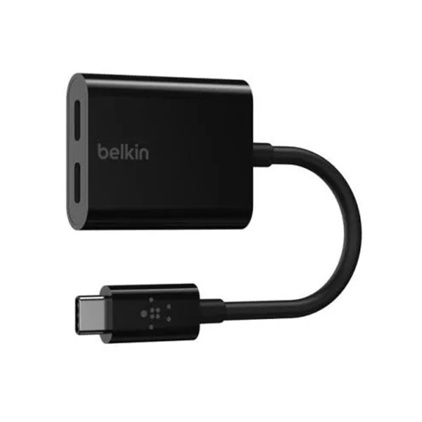 Adaptador Belkin F7u081btblk Usb-c De Audio Y Carga Color Negro