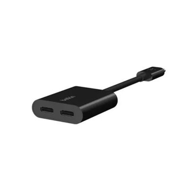 Adaptador Belkin F7u081btblk Usb-c De Audio Y Carga Color Negro