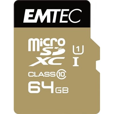 Memoria Sd Micro 64gb Emtec Elite Gold 85mb/s Sd + Adapter