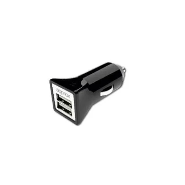 Cargador De Coche Approx 2 Usb 5v/3,1 Ah Color Negro Appusbcar31b