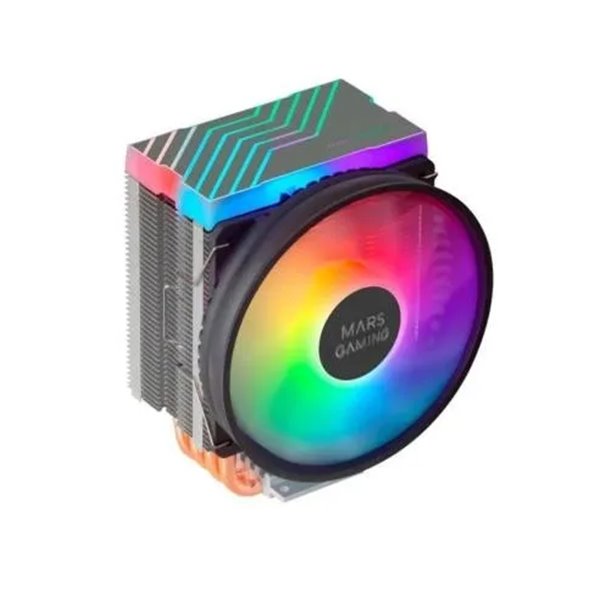 Ventilador Con Disipador Para Cpu Mars Gaming Mcpu44 Black Iluminacion Dual Argb 4 Heatpipes Disipad