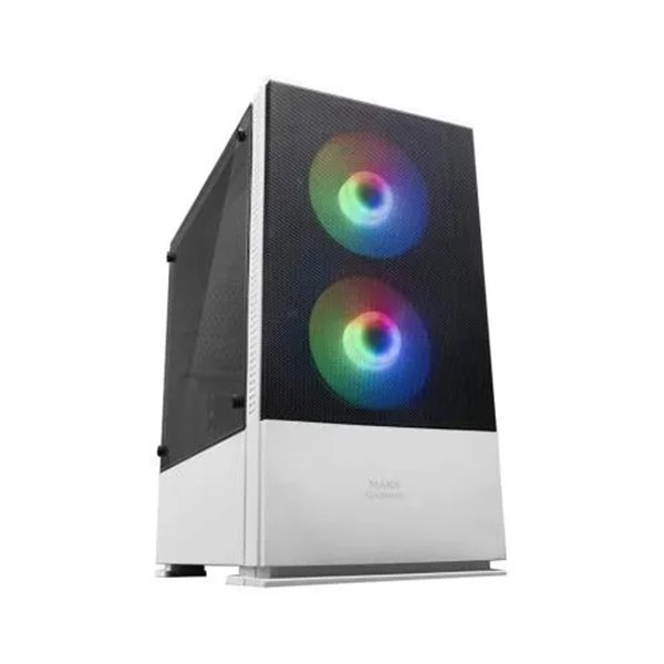 Caja Microatx Gaming Mars Gaming Mcz White Frontal Mesh Con 2xventilador Rgb Ventana Lateral Total U