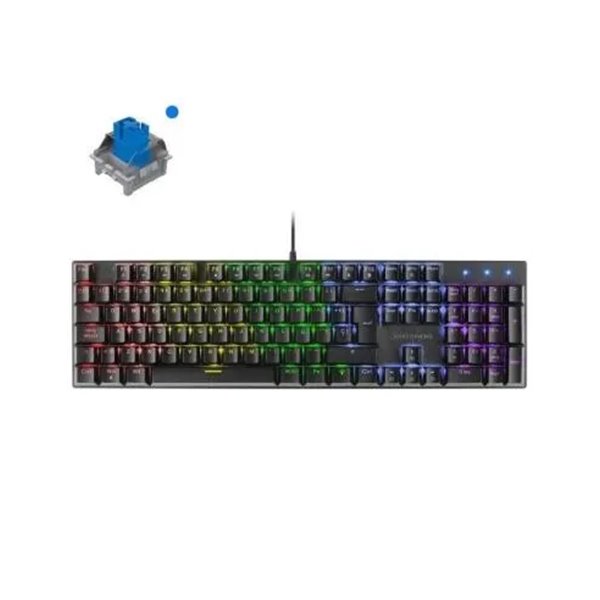 Teclado Mecanico Mars Gaming Mk422 Black Switch Azul Pr De 100hz Anti-ghosting Avanzado Iluminacion Rgb