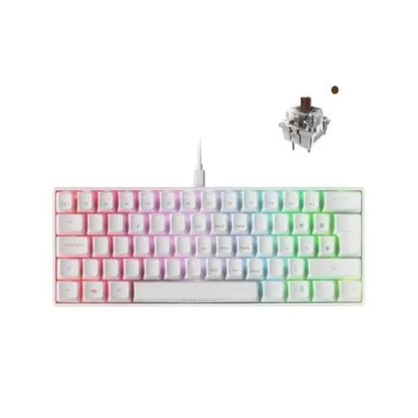 Teclado Mecanico Ultra Compacto Mars Gaming Mkmini White Full Rgb Chroma Switch Outemu Pro Brown