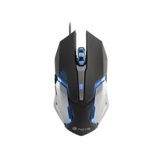 Mouse Ngs Gaming Rgb Gmx-100 800/1200/1600/2400dpi Efectos Luminosos 7 Colores Usb Color Plata