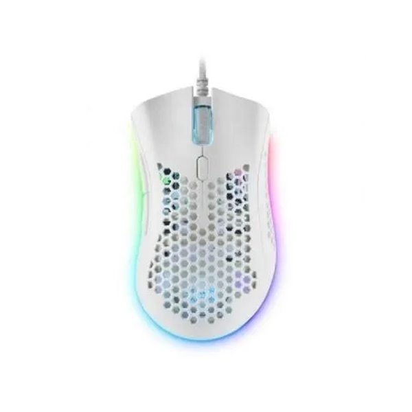 Mouse Mars Gaming Rgb Mmex Dise¾o Hive White 32kdpi Pixart 3389pro Switch Superficie Perforada Iluminacion Rgb Chroma