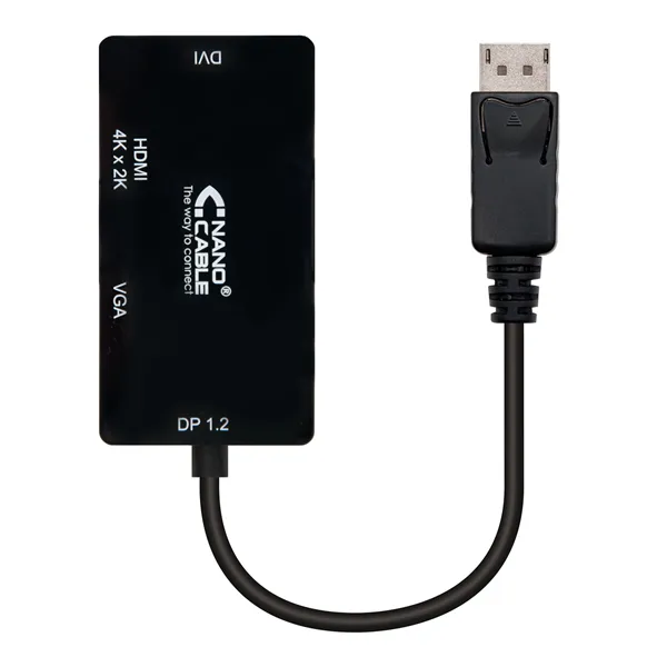 Cable Conversor Nanocable 10.16.3301-BK/ Displayport Macho - VGA Hembra/ DVI Hembra/ HDMI Hembra