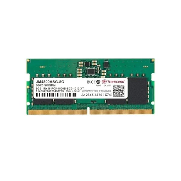 Sodimm 8gb 4800mhz Ddr5 Transcend 1.1v Cl40 1rx16 Jm4800asg-8g