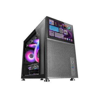 Caja Microatx Gaming Mars Gaming Mc-lcd Negra Con Pantalla Ips