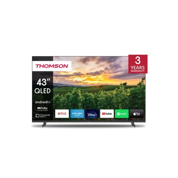 Televisor 43" Thomson 43qa2s13 Qled 4k 3840x2160 Android Tv 4xhdmi 2xusb Bt Wi-fi Audio 16w Vesa 200x200