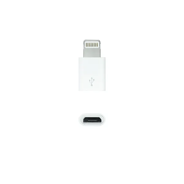 Adaptador Micro USB 2.0 Lightning Nanocable 10.10.4100/ Micro USB Hembra - Lightning Macho/ Blanco