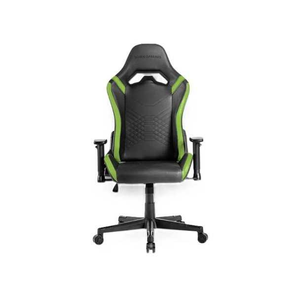 Silla Gamer Mars Gaming Mgcprobg Negra Con Detalle Verdes Brazos Regulables En Altura Reclinable 135