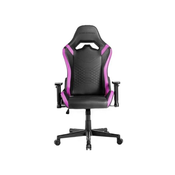 Silla Gamer Mars Gaming Mgcprobp Negra Con Detalle Violetas Brazos Regulables En Altura Reclinable 1