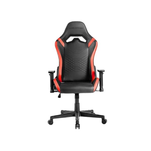 Silla Gamer Mars Gaming Mgcprobr Negra Con Detalle Rojos Brazos Regulables En Altura Reclinable 135º