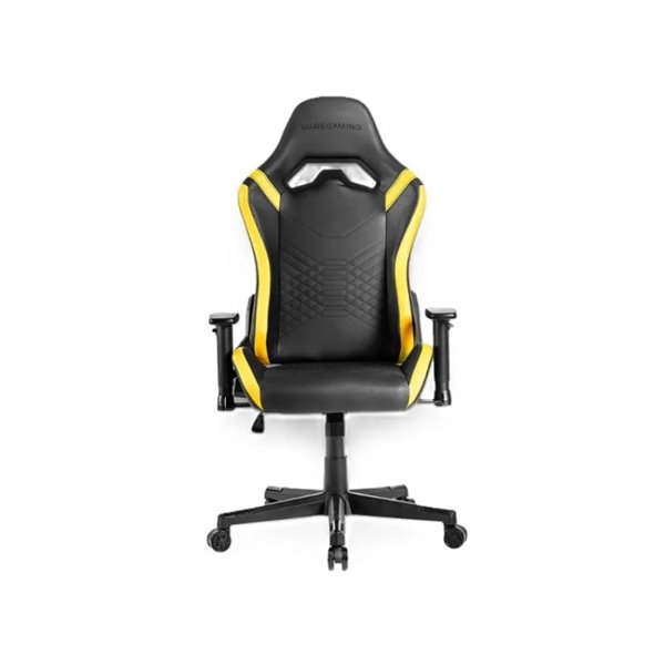 Silla Gamer Mars Gaming Mgcproby Negra Con Detalle Amarillos Brazos Regulables En Altura Reclinable