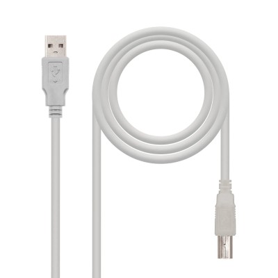 Cable USB 2.0 Impresora Nanocable 10.01.0102/ USB Tipo-B Macho