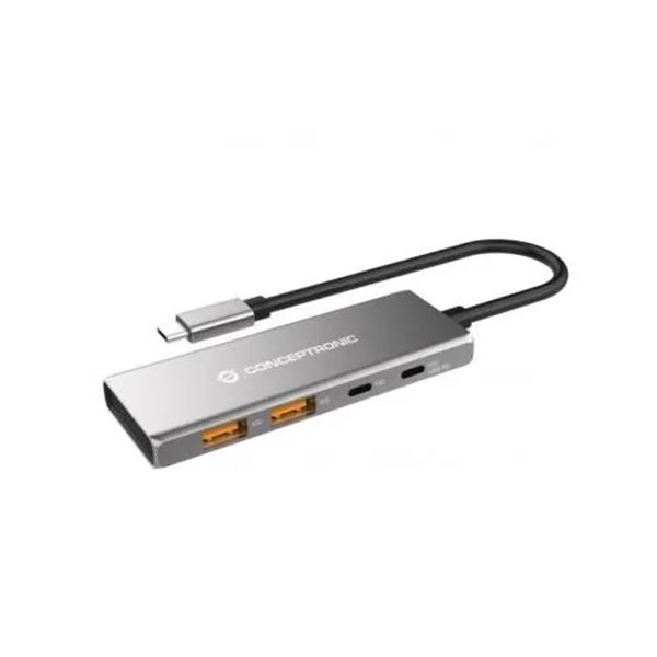 Hub Usb 3.2 Conceptronic Hubbies15g 4-port Usb 3.2 Gen 2 Hub, 10gbps, Usb-c X 2, Usb-a X 2, 100w Usb Pd, Aluminum Case