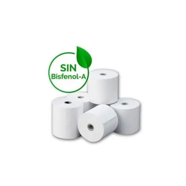 Pack De 5 Rollos De Papel Termico De 80x80mm Libre De Bisfenol A