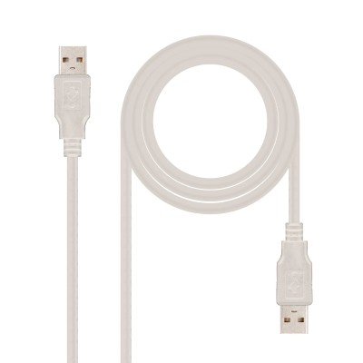 Cable USB 2.0 Nanocable 10.01.0302/ USB Macho - USB Macho/ 1m/