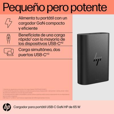 Cargador de Portátil GaN HP AC Adapter USB-C/ 65W/ Automático/