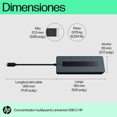 Docking USB Tipo-C HP 50H55AA USB-C/ 2xUSB/ 1xHDMI/