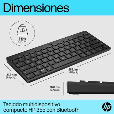 Teclado Compacto Inalámbrico por Bluetooth HP 355 Bluetooth/