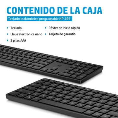 Teclado Inalámbrico Programable HP 455/ Negro