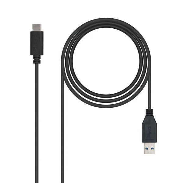 Cable USB 3.1 Nanocable 10.01.4001/ USB Tipo-C Macho - USB Macho/ 1m/ Negro