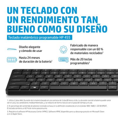 Teclado Inalámbrico Programable HP 455/ Negro