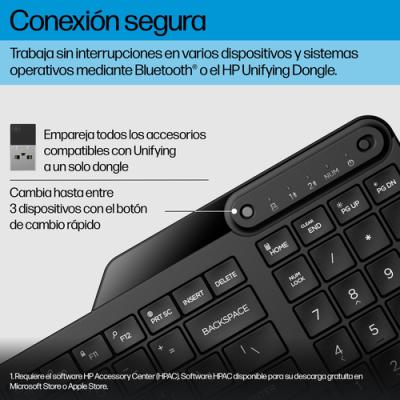 Teclado Inalámbrico HP 475 Dual/ Negro