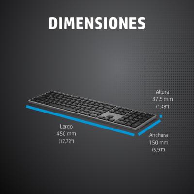 Teclado Inalámbrico HP 975 Dual/ Negro